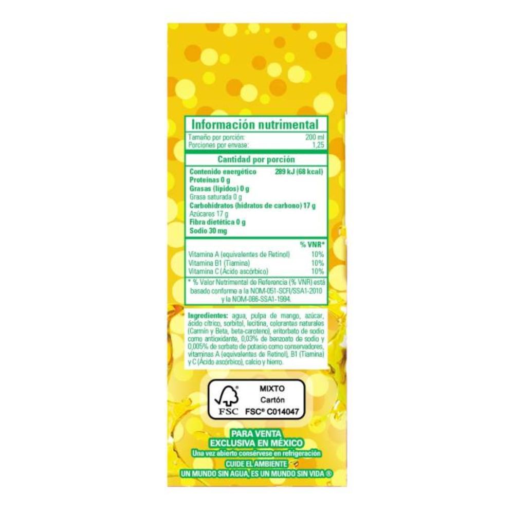 Jugo Boing Sabor Mango 250 Mililitros
