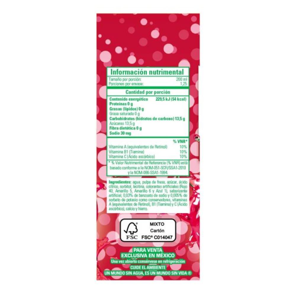 Jugo Boing Sabor Fresa 250 Mililitros