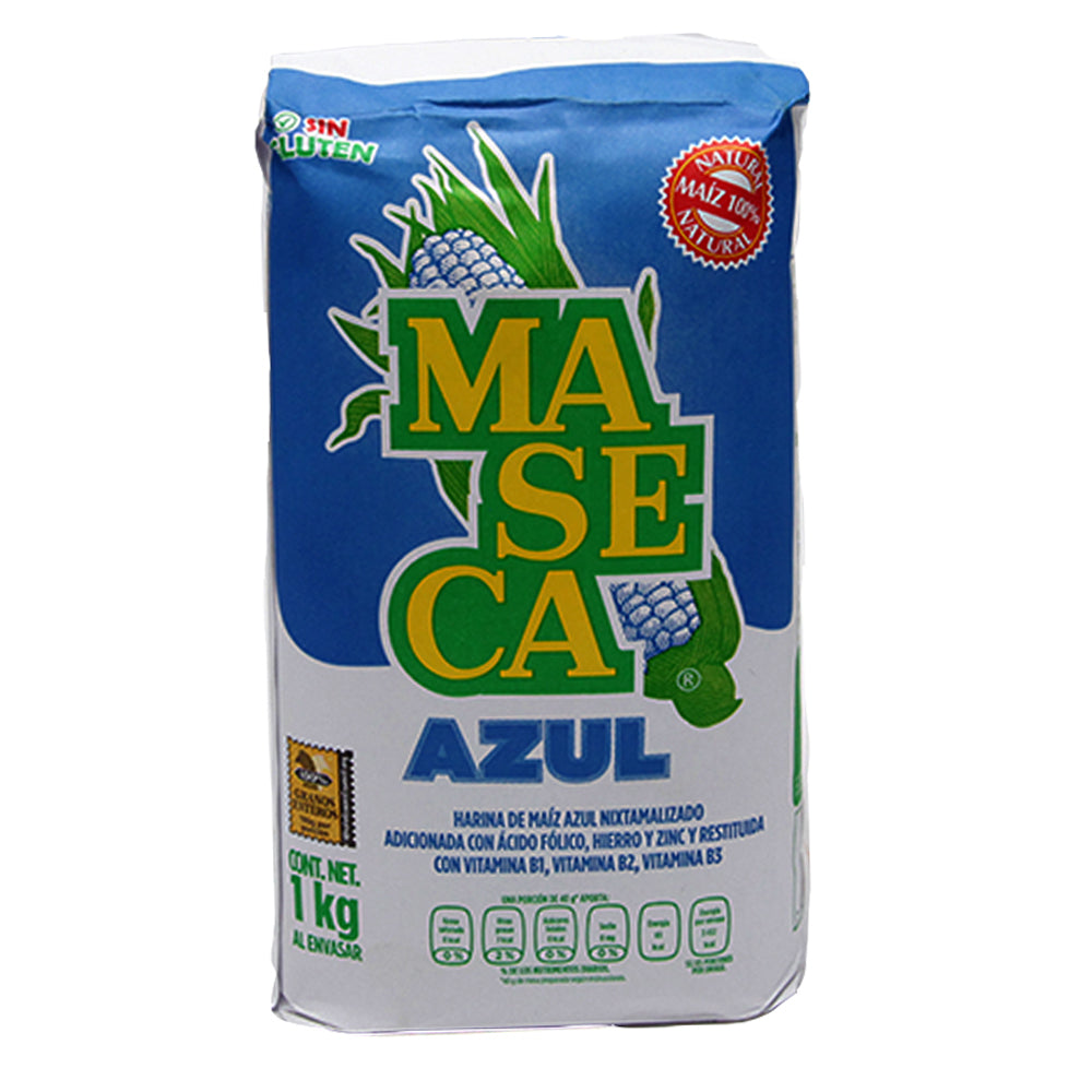 Harina Maíz Maseca Azul Bolsa 1 Kilogramo