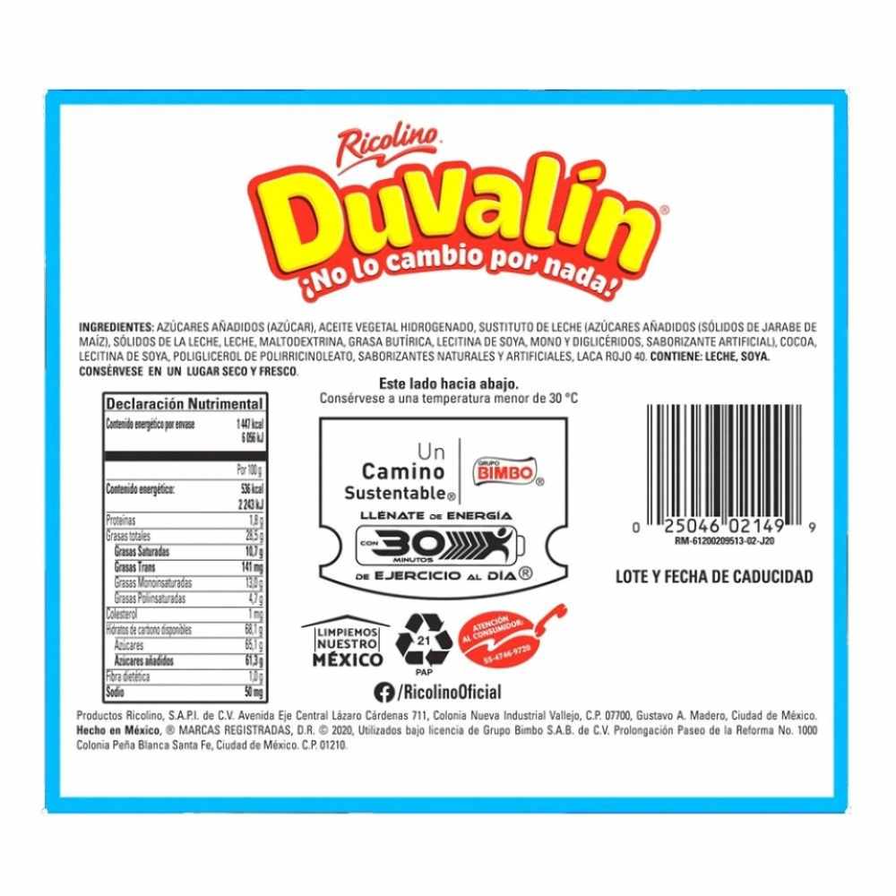 Duvalin Chocolate Fresa Vainilla Paquete Con 18 Piezas