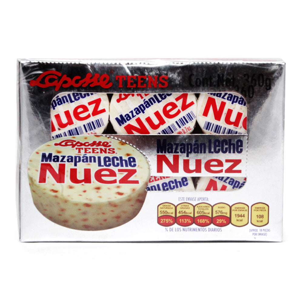Mazapan De Leche Nuez Laposse Con 18 Piezas De 360 Gramos