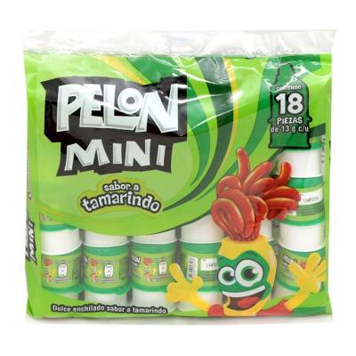 Dulce De Tamarindo Pelon Pelo Rico Mini Paquete Con 18 Piezas