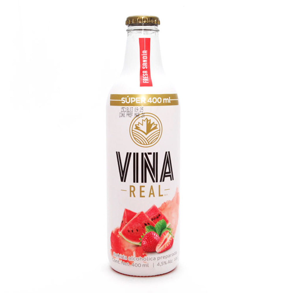 Bebida Alcoholica Vina Real Fresa Sandia Botella 400 Mililitros