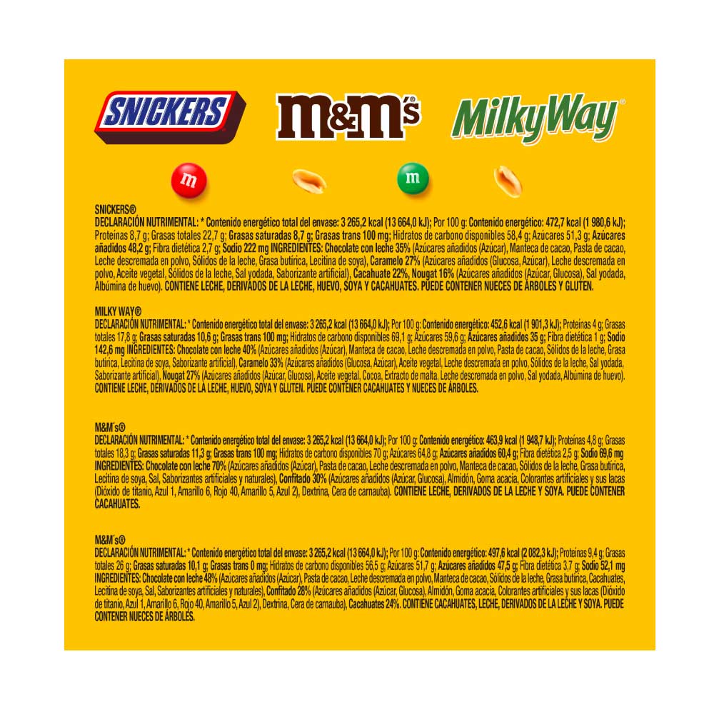 Variety Pack Snickers Milcky M&M Paquete Con 14 Piezas