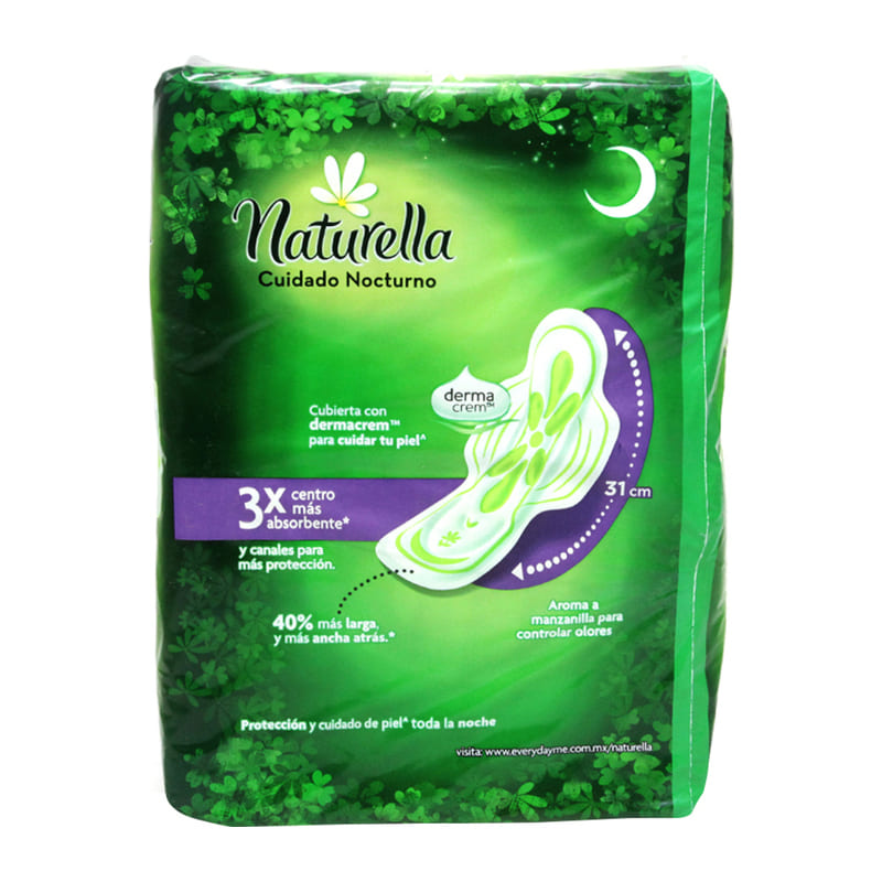 Toalla Fem. Naturella Noche Con Alas Paq. 24 pz
