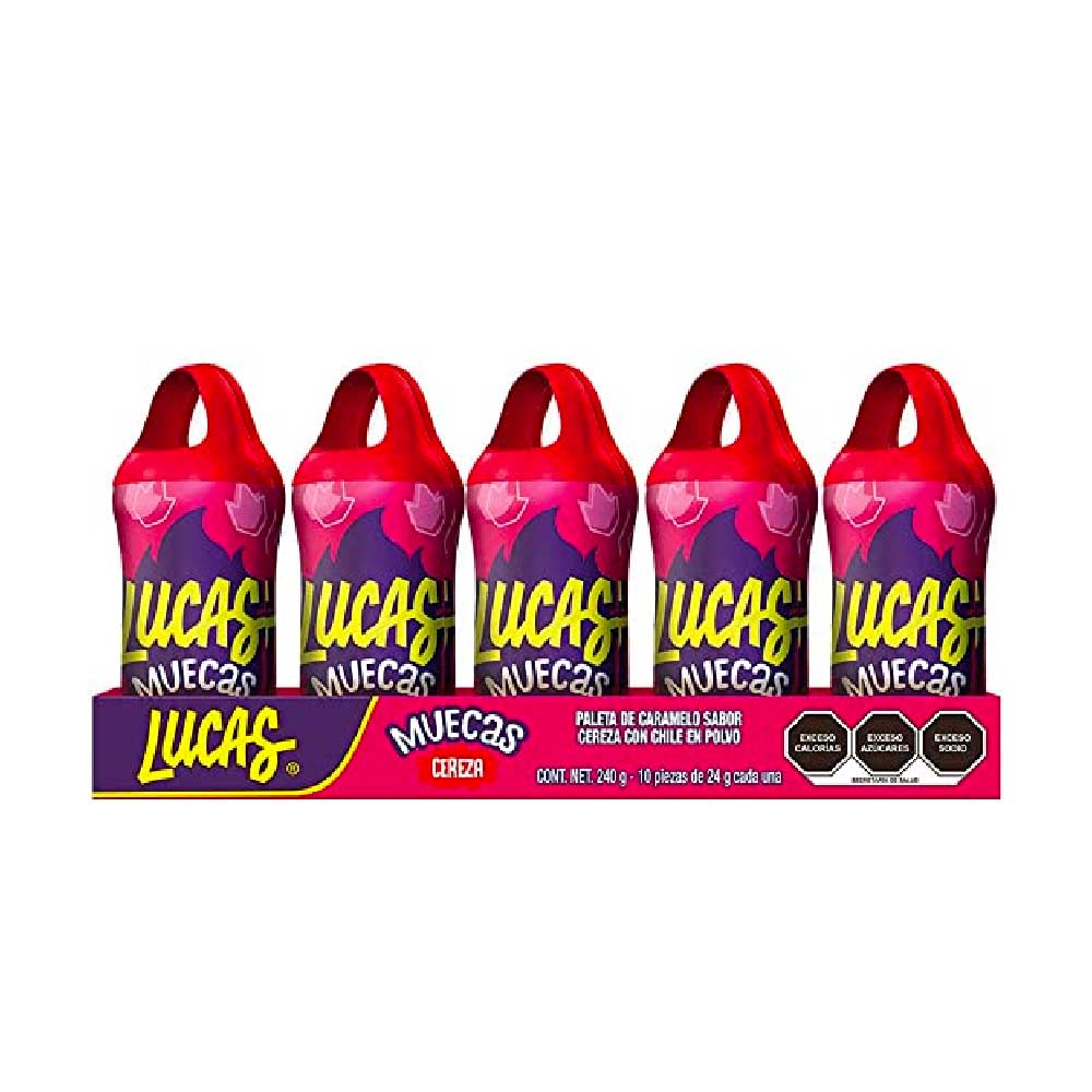 Paleta Muecas Enchilada Cereza Paquete Con 10 Piezas