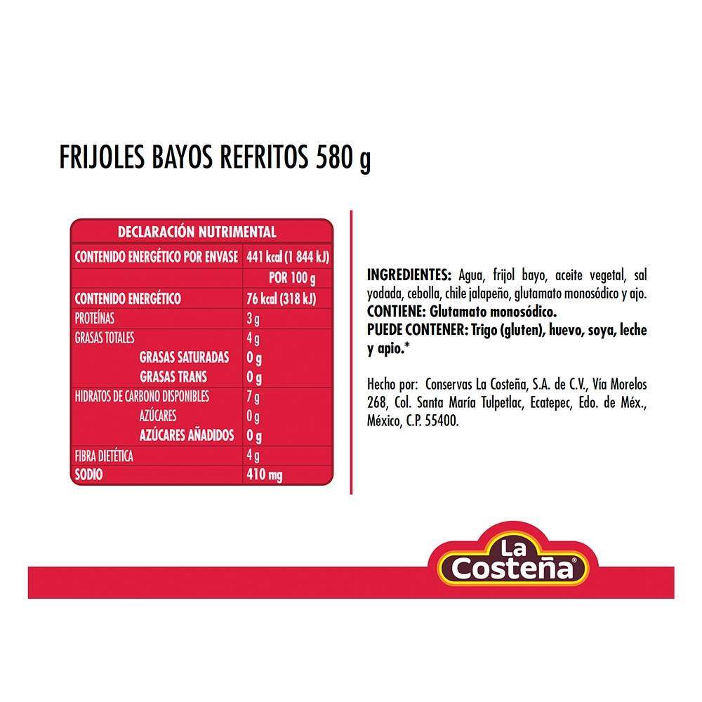 Frijoles Refritos Bayos La Costeña 580 gr