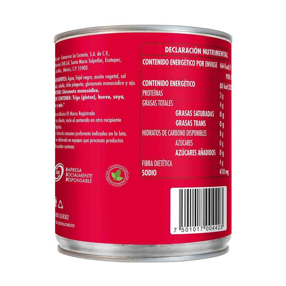 Frijoles Refritos Negros La Costeña 580 gr