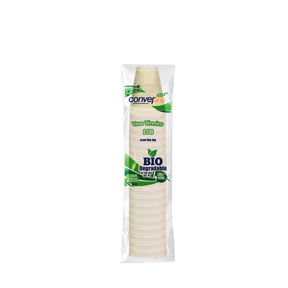 Vaso Termnico Converpro Bio 108 8 Onzas 20 Piezas