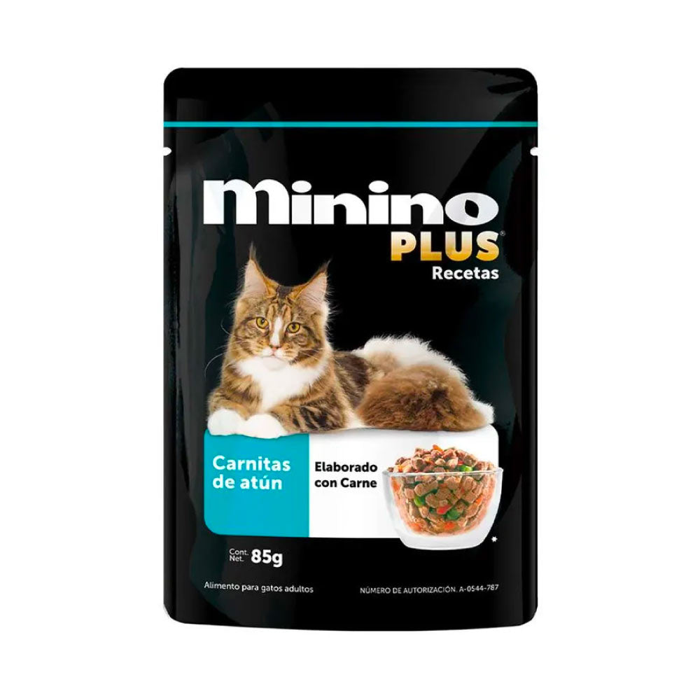 Alimento para Gato Minimo Plus Carnitas De Atun 85 Gramos