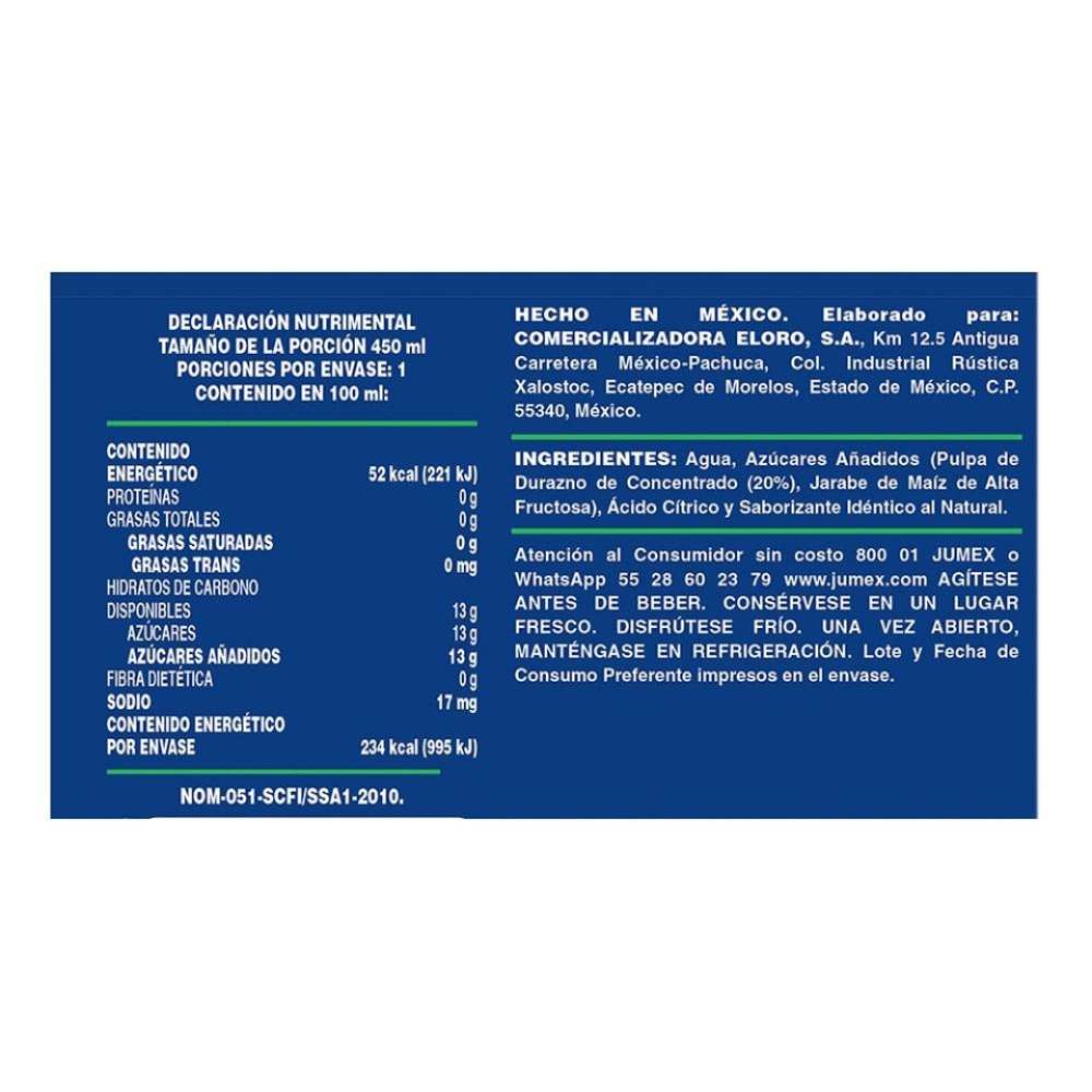 Jumex Vidrio Jugosa Durazno 450 ml