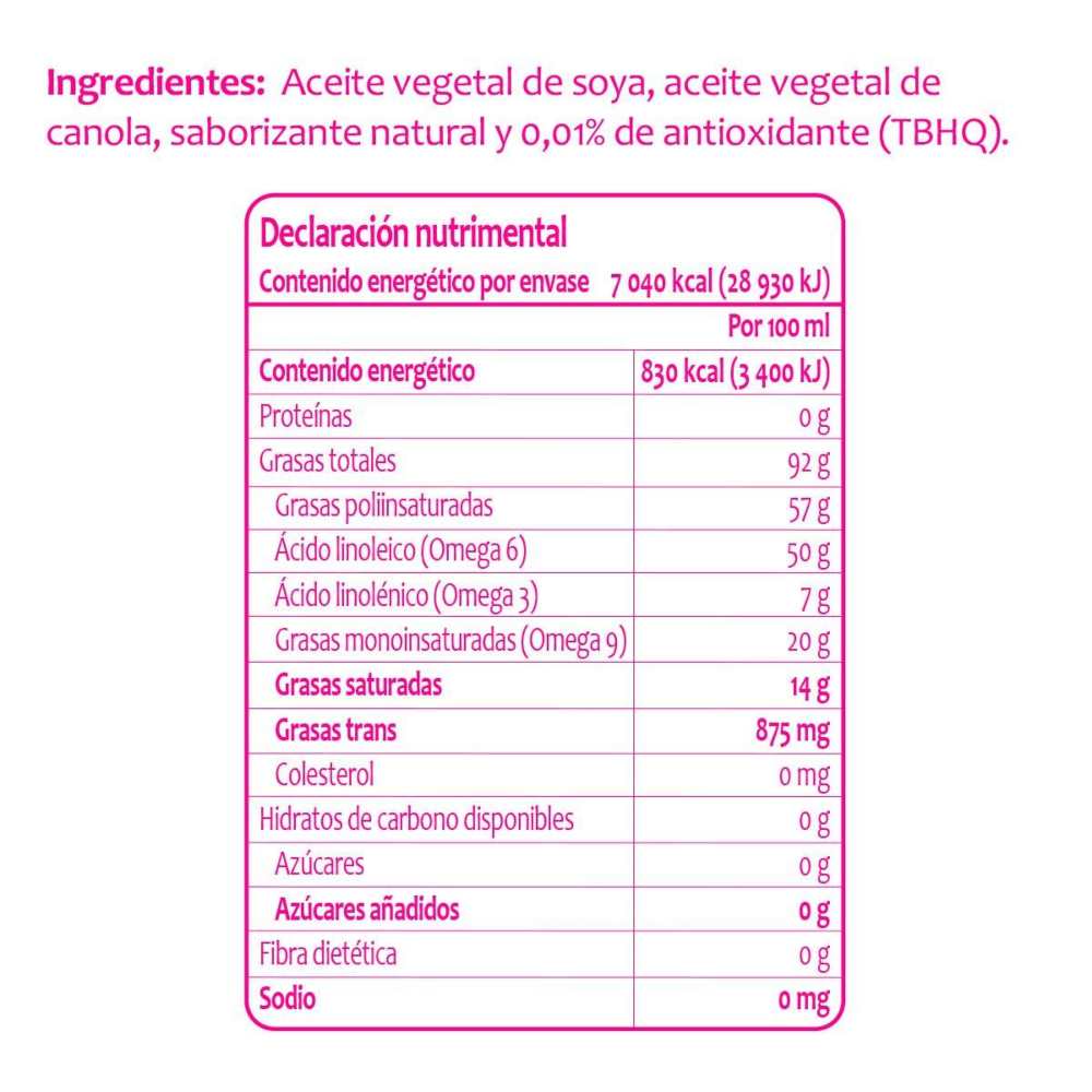 Aceite Vegetal Sabrosano 850 ml