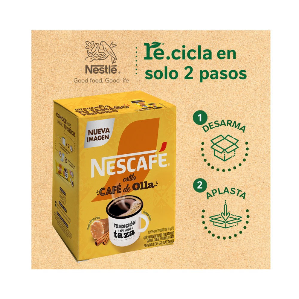 Nescafe Café De Olla Stick Paq. 12 Pz De 10 gr