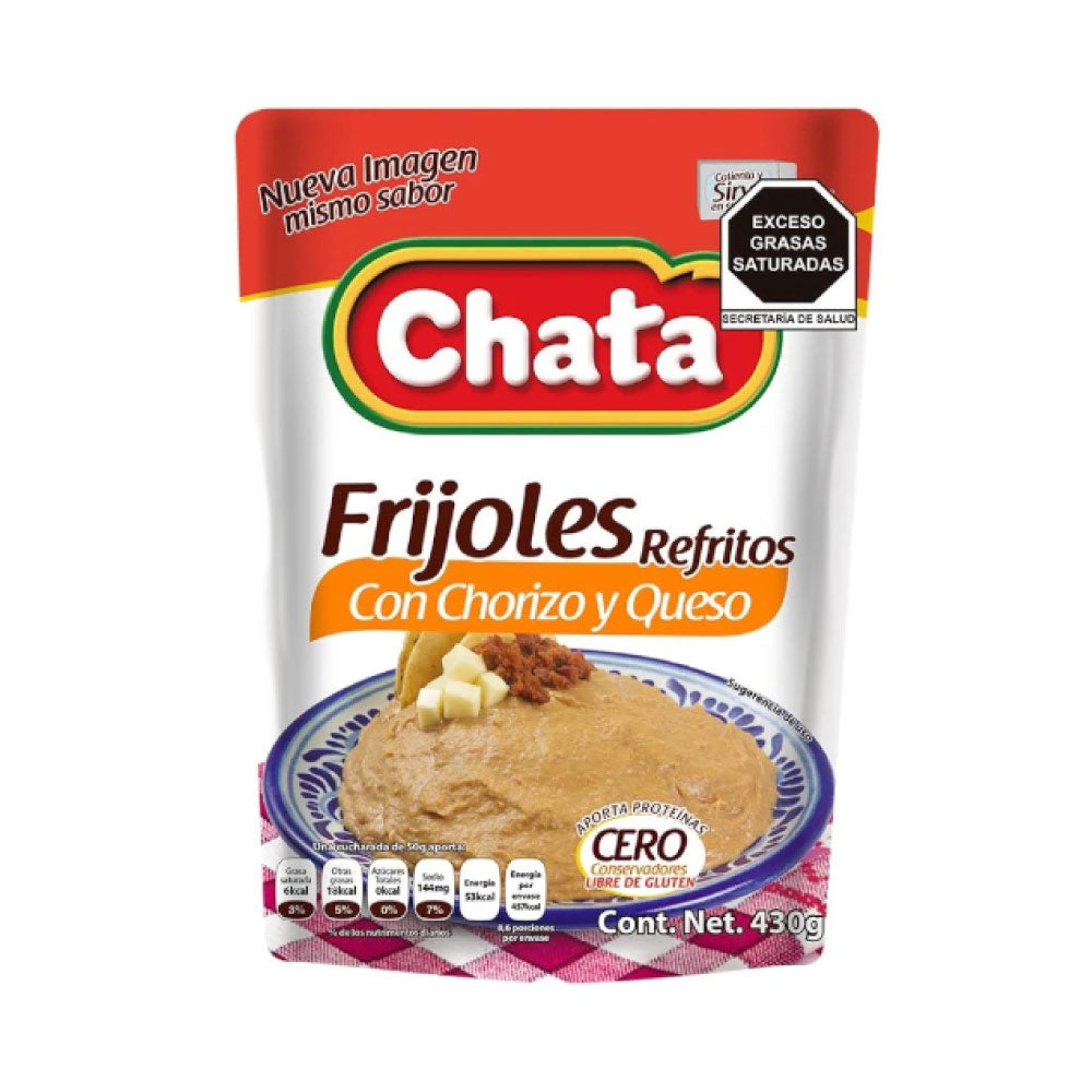 Frijol Refrito Chorizo y Queso La Chata 430 gr