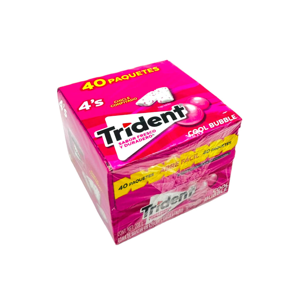 Trident Chicle Conf 4p Cool Bubble Exh 40 De 5.2 Gr