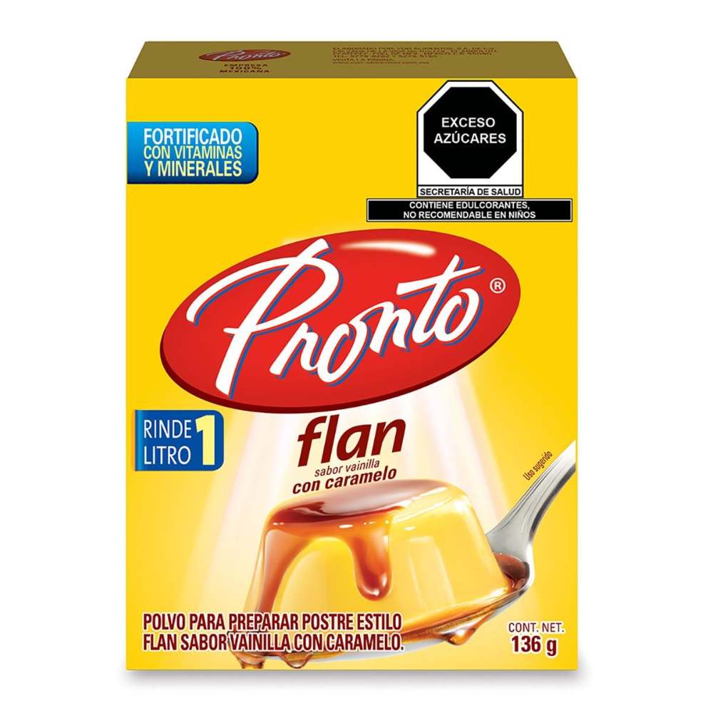 Flan Pronto Vainilla Con Caramelo 136 Gramos