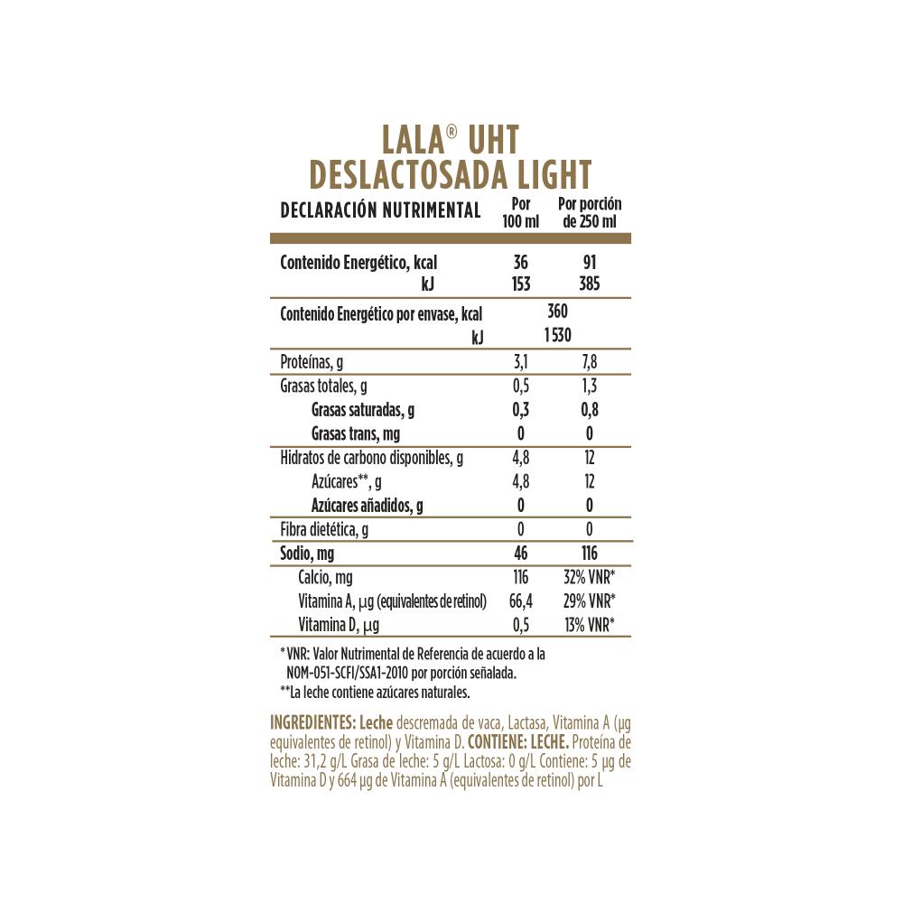 Leche Lala Deslactosada Light 1 Litro