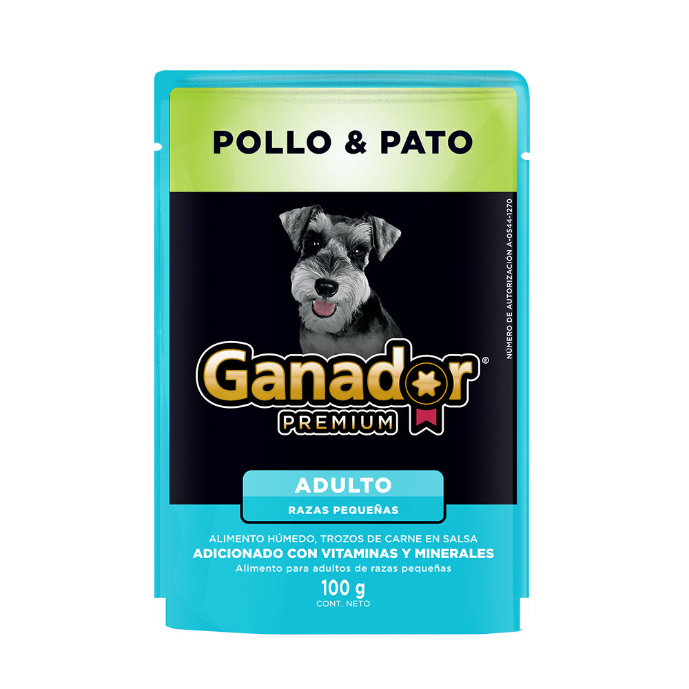 Ganador Premium Pollo y Pato sobre de 100 gr