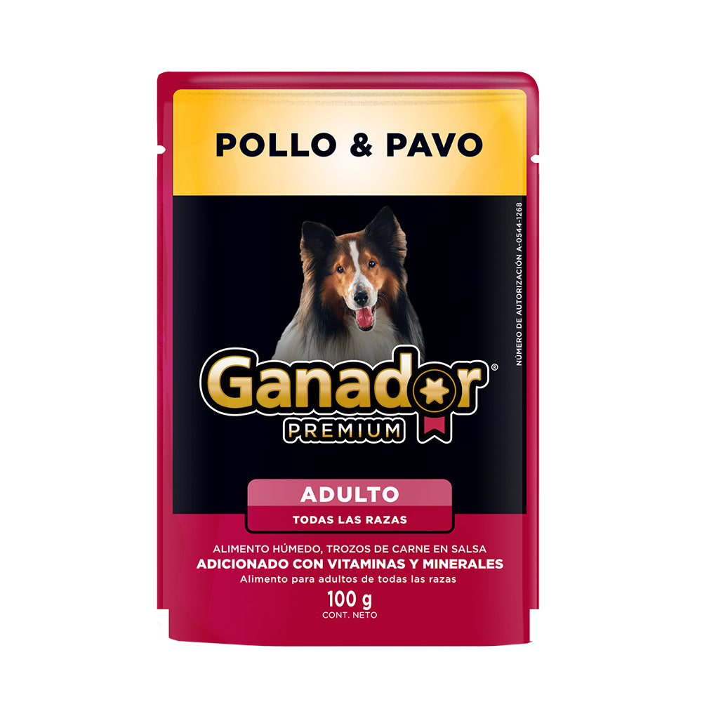 Ganador Premium Pollo y Pavo sobre de 100 gr