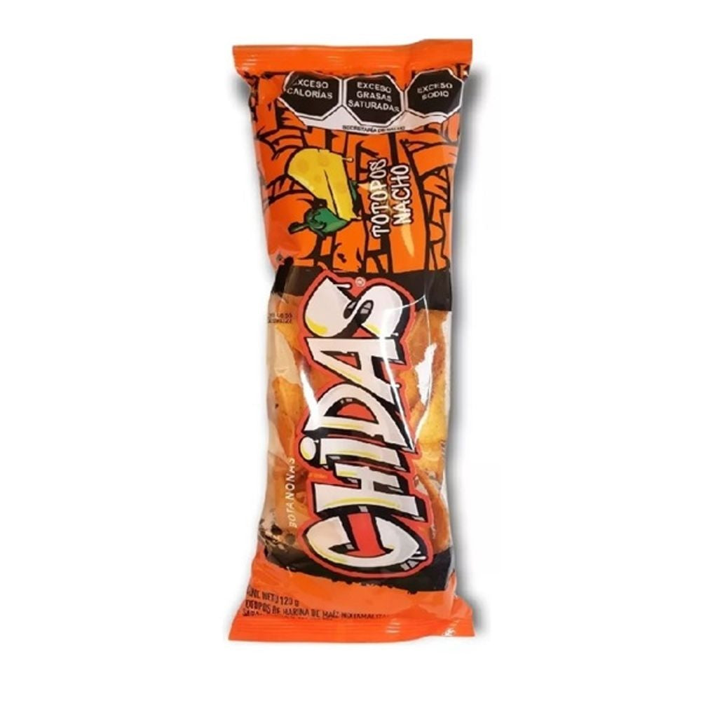 Botana Chidas Totopos Nacho Queso y Jalapeño Tubo 110 gr