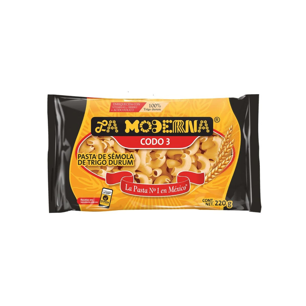 Pasta para sopa La Moderna Codo 3 220gr