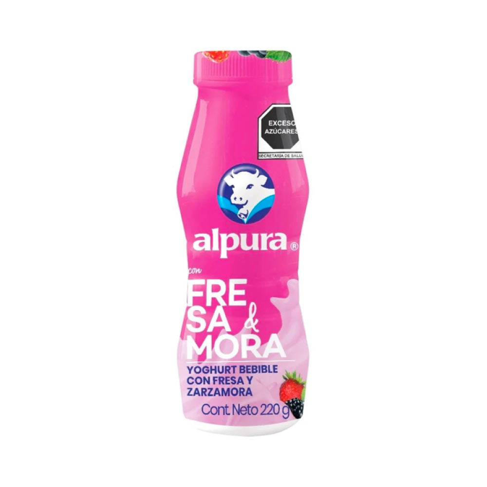 Alpura Yoghurt Bebible Fresa Mora 220 Ml