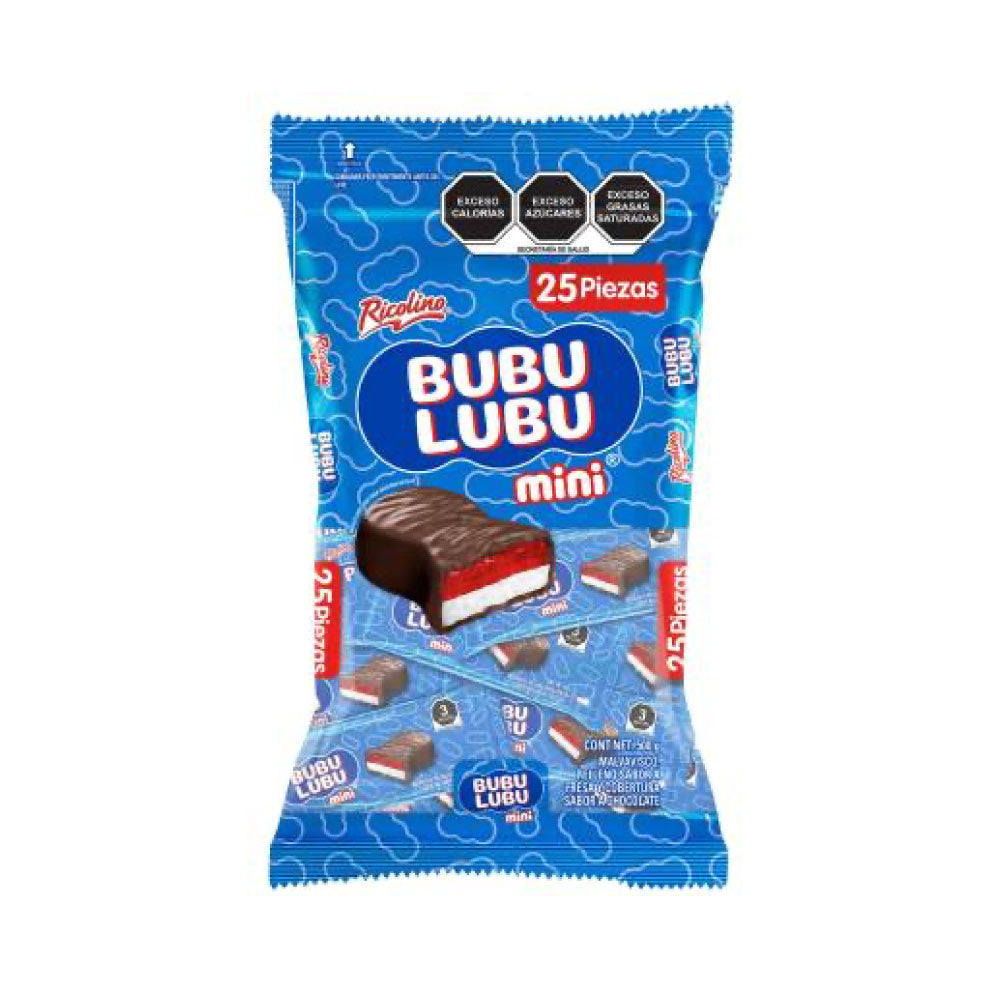 Malvavisco Cubierto Con Chocolate Bubulubu Mini Bolsa Con 25 piezas