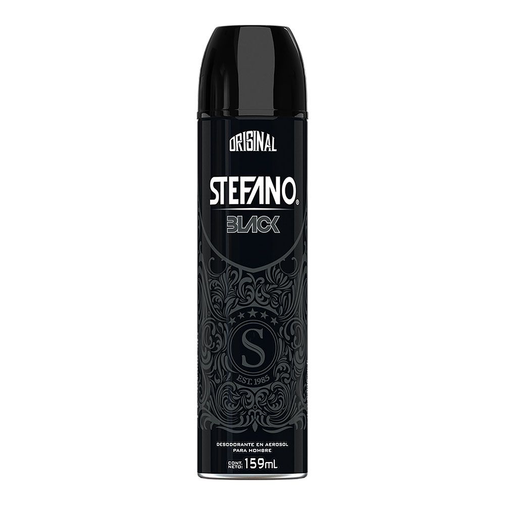Desodorante Stefano Black en Aerosol de 159 ml