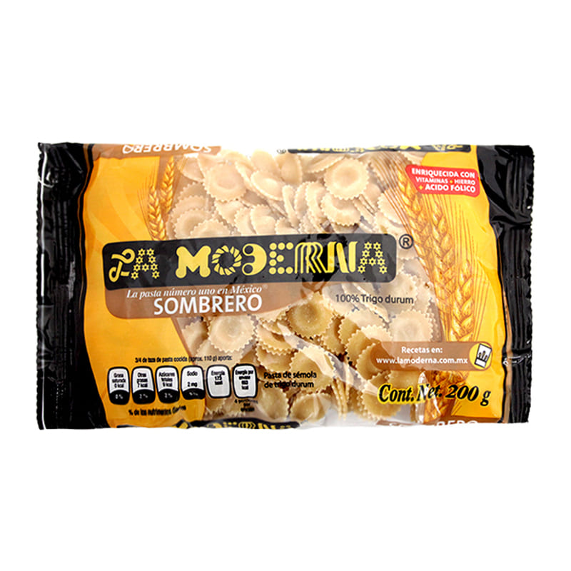 Pasta para Sopa La Moderna Sombrero 200 Gramos