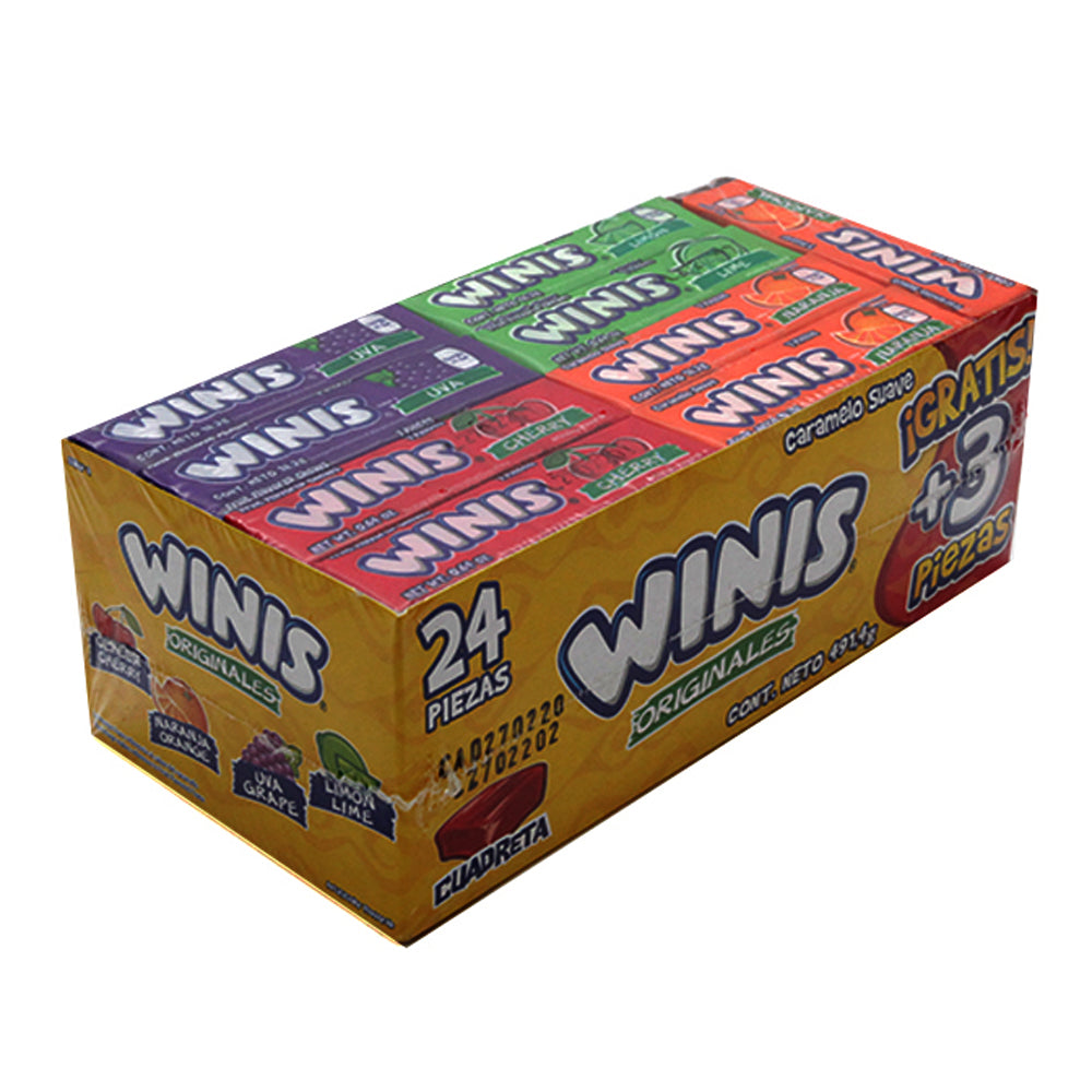 Paquete Winis Chicloso Con 24 Tubos De 8 Pastillas
