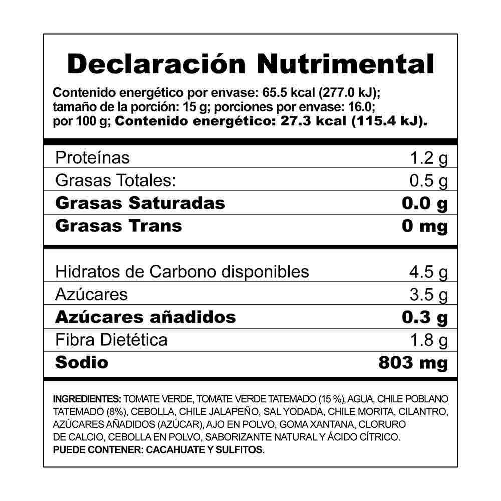 Salsa Verde Herdez Tatemada y Martajada 240 g