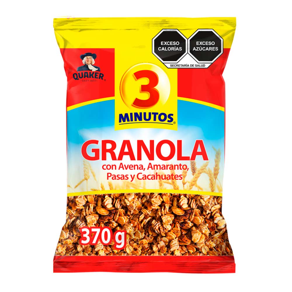 Quaker Granola 3 Minutos Bolsa 370 gr