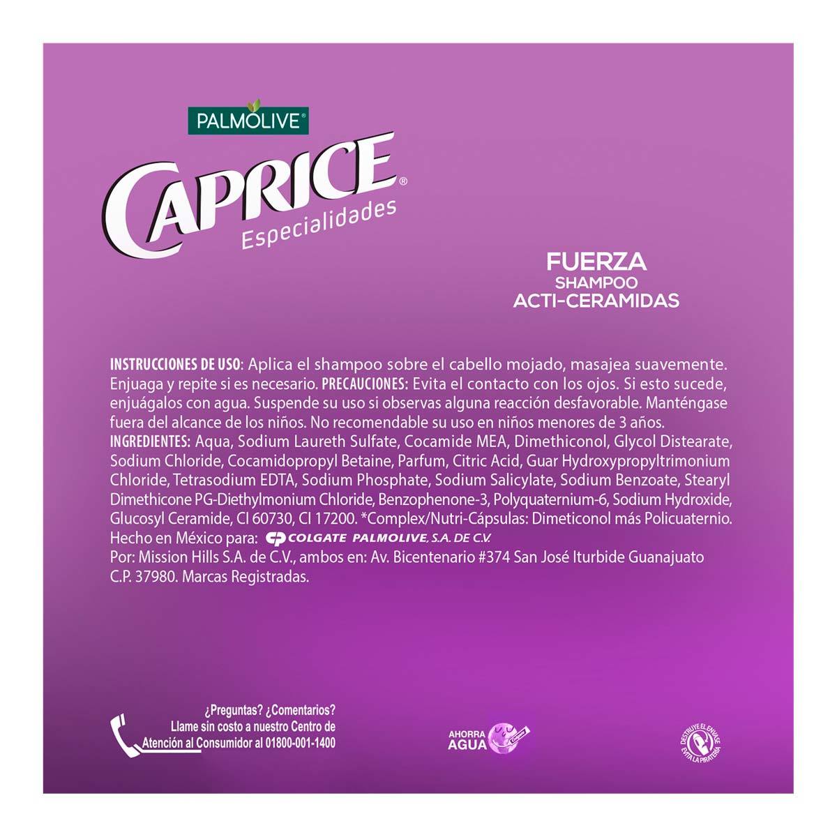 Shampoo Caprice Especialidades Fuerza Acti-ceramidas 750 ml