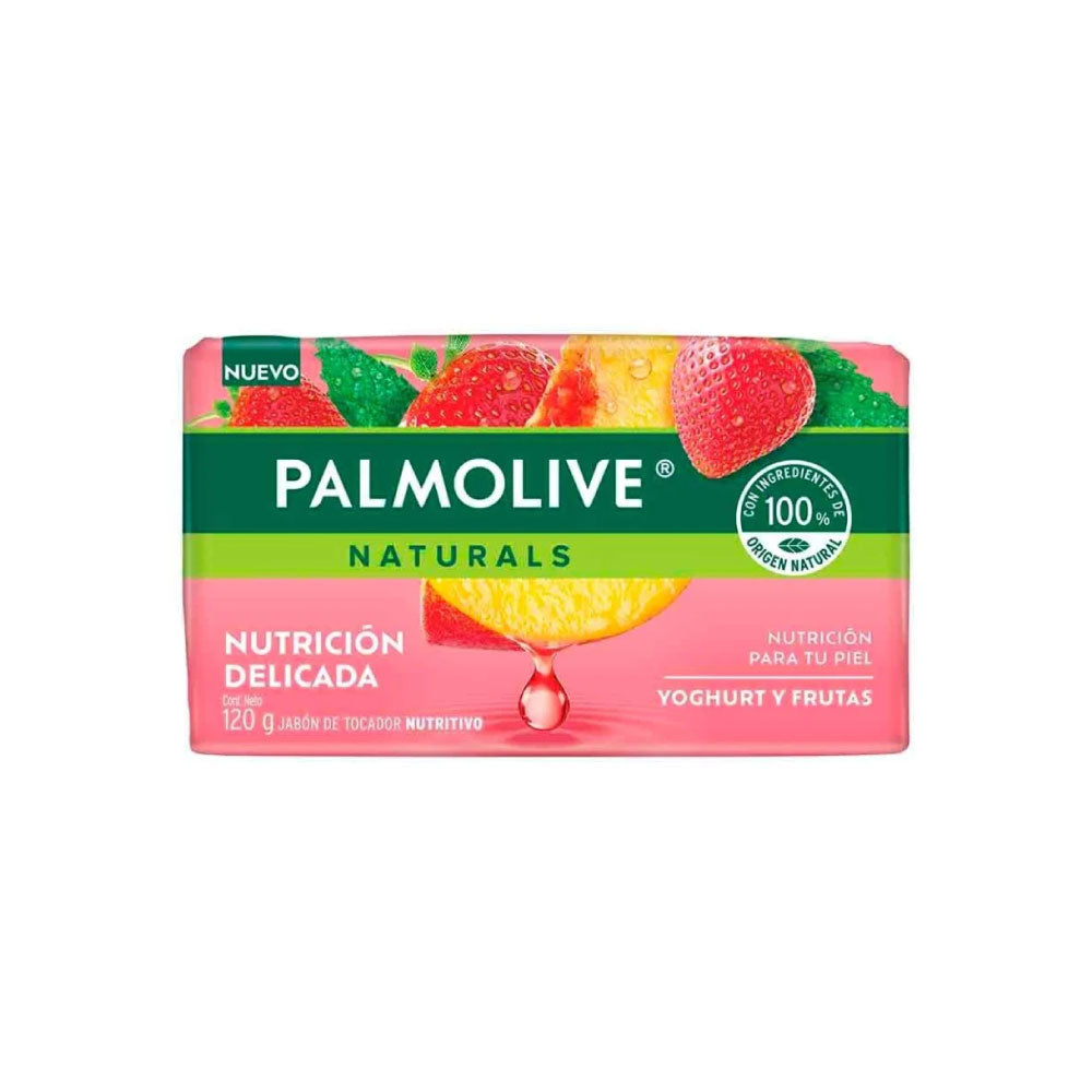 Jabón de Tocador Palmolive Naturals Yoghurt y Frutas en Barra de 120 g