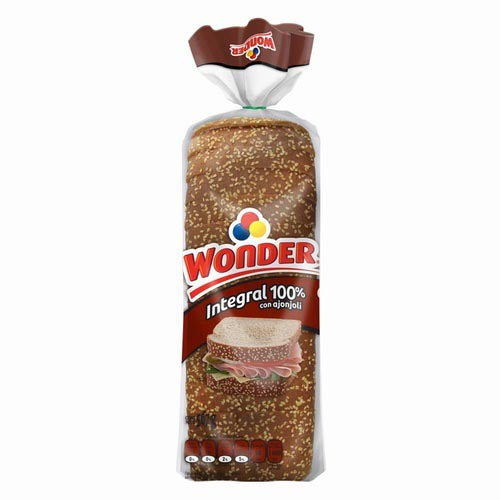 Pan Integral 100% Grande Wonder 567 Gramos