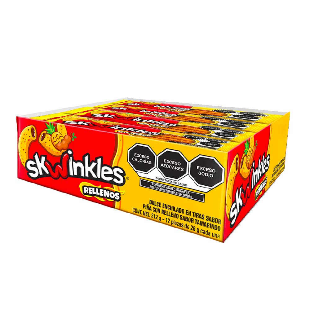 Paquete Skwinkles Rellenos Pina Tamarindo Con 12 Piezas De 19 Gramos