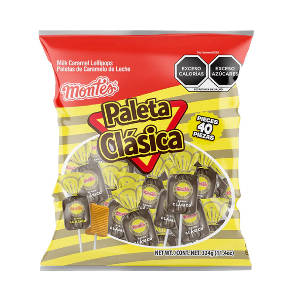 Paleta Montes Maciza Cuadrada Bolsa Con 40 Piezas