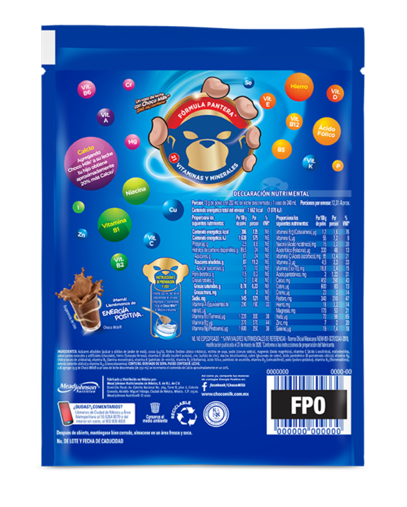 Chocolate En Polvo Choco Milk Bolsa 160 Gramos