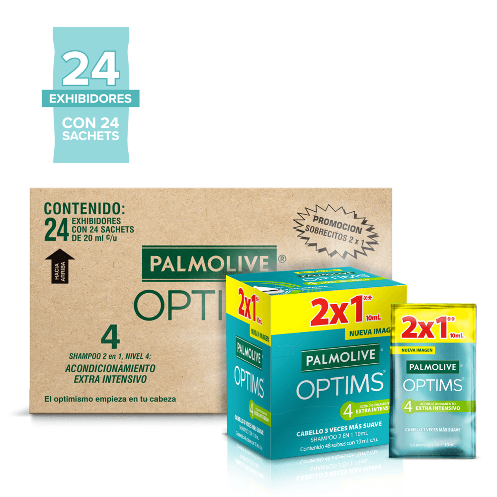 Palmolive Optims Shampoo Nivel 4, 10 ml 2 piezas