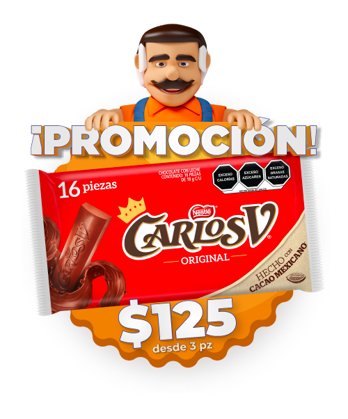 Carlos V Chocolate Suizo Mexicano Con 16 Pz De 18 Gr