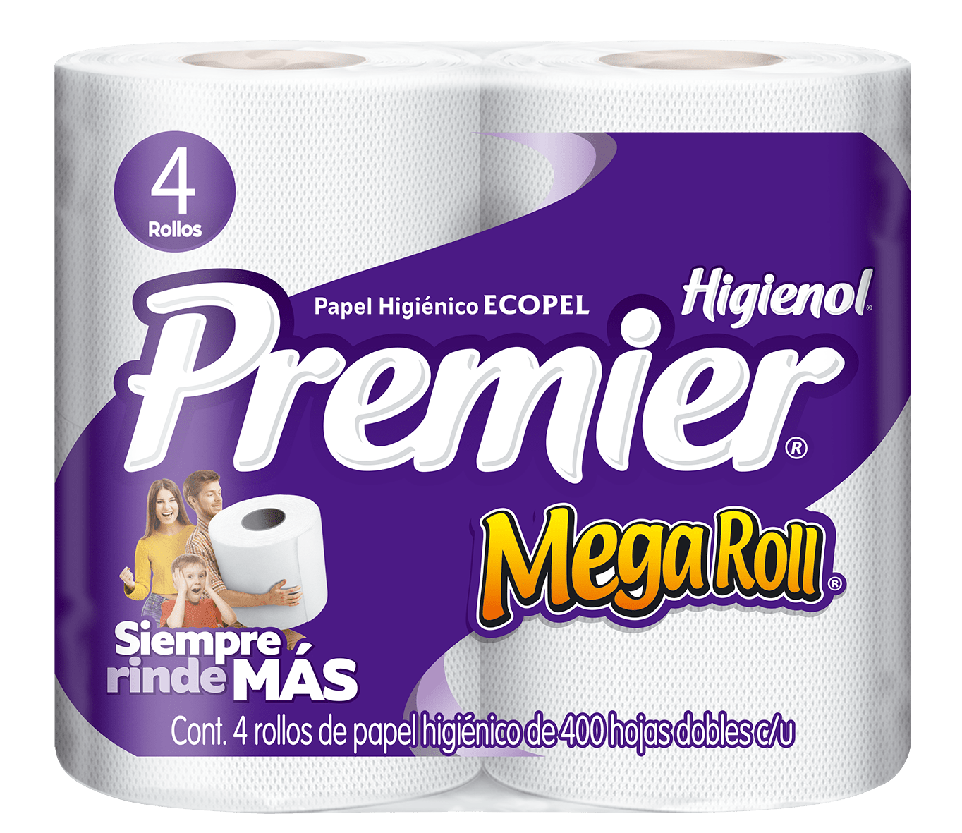 Premier Mega Roll 400 Hojas 4 Rollos