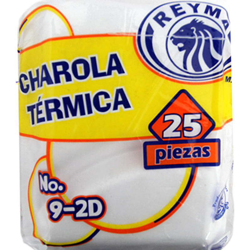 Charola Térmica Con Division Reyma #9 Bolsa con 25 Piezas