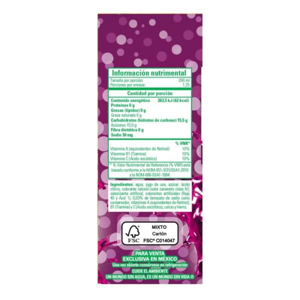 Jugo Boing Sabor Uva 250 Mililitros