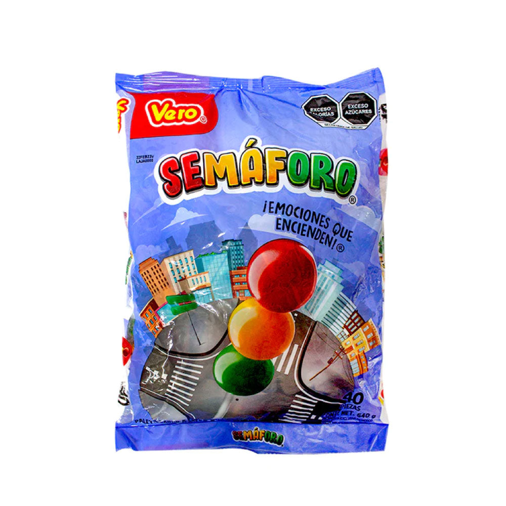 Paleta Maciza Semaforito Con 40 piezas De 16 Gramos
