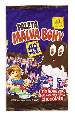 Paleta Malvabony Con Chocolate De La Rosa Paquete Con 40 Piezas