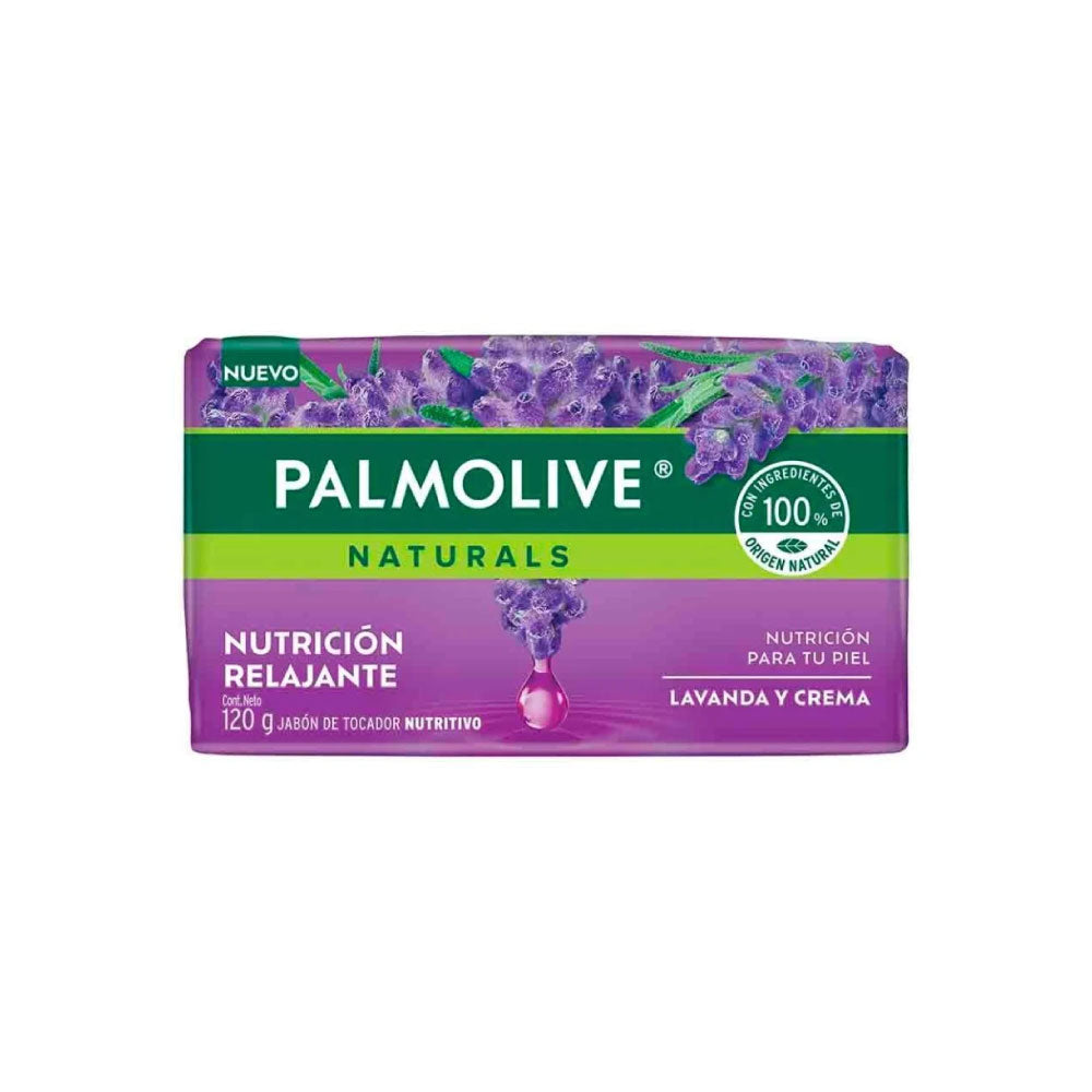 Jabón de Tocador Palmolive Naturals Lavanda y Crema en Barra de 120 g