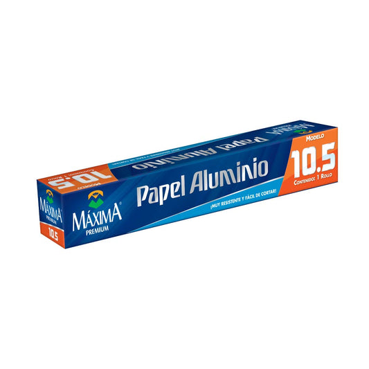 Papel Aluminio Maxima Premium #10 Rollo de 5.52 Metros