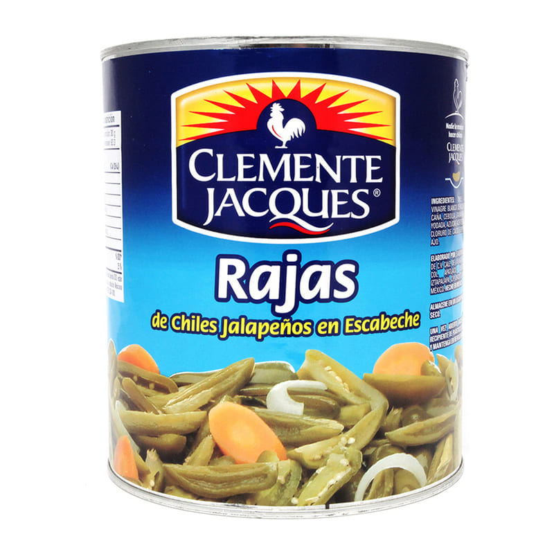 Chiles Jalapeños Clemente Jacques Rajas 2.8 kg