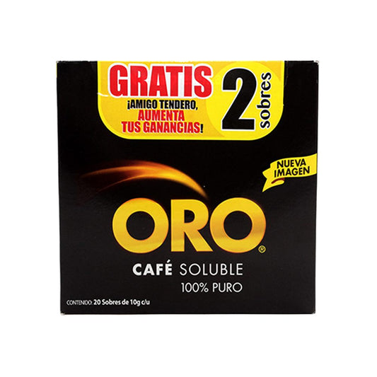 Café Oro Paquete Con 20 Sobres De 10 gr