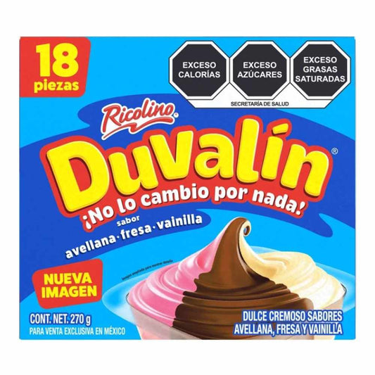 Duvalin Chocolate Fresa Vainilla Paquete Con 18 Piezas